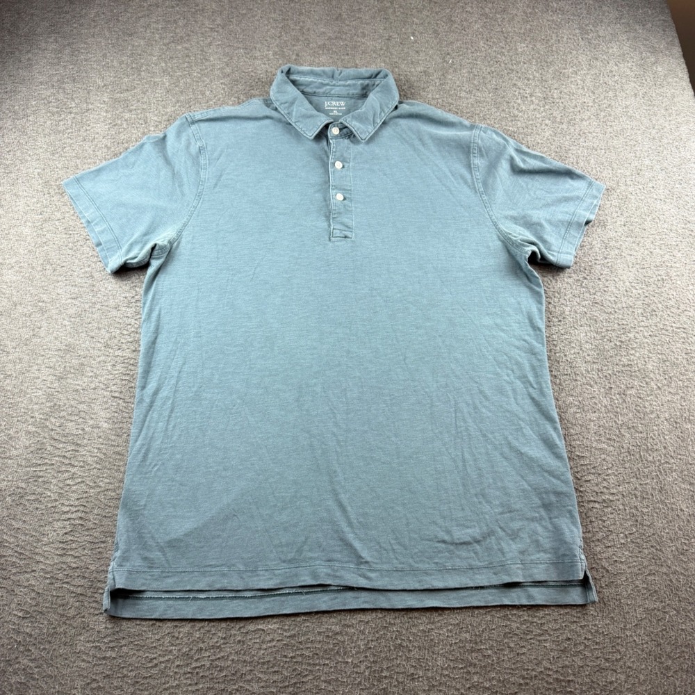 J.Crew Polo Shirt Men's XL Slate Blue Garment-Dyed Short‎ Sleeve Cotton Top